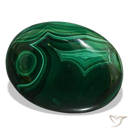 Malaquita verde natural 53,10ct, corte oval, opaco