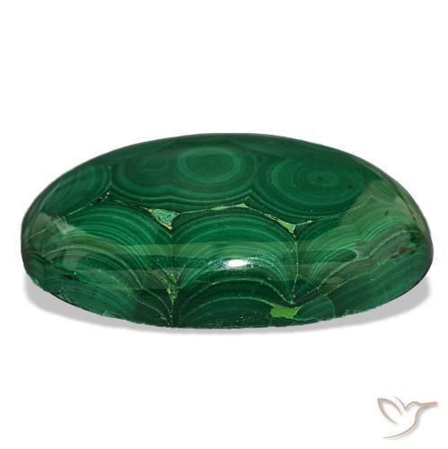 Malaquita verde natural 40,20ct, corte oval, opaco