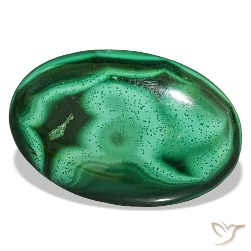 Malaquita verde natural 27,87ct, corte oval, opaco