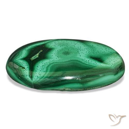 Malaquita verde natural 27,87ct, corte oval, opaco