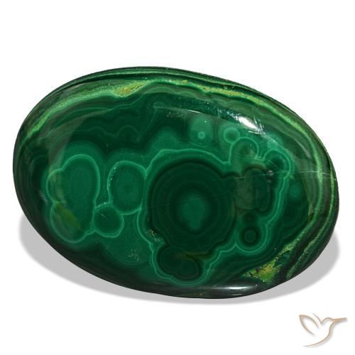Malaquita verde natural 39,63ct, corte oval, opaco