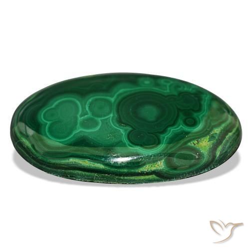 Malaquita verde natural 39,63ct, corte oval, opaco