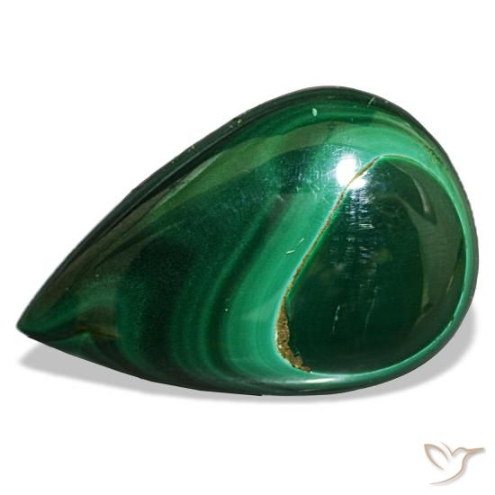 24.28ct verde malaquita, formato de pêra, opaco