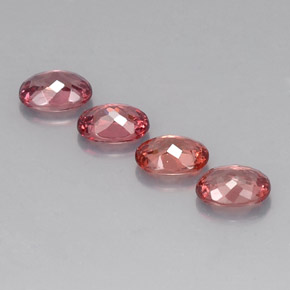 Pedras preciosas de granada malaia rosa natural de  ct, corte oval, VVS-VS