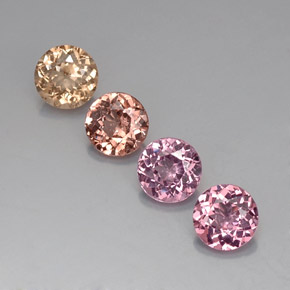 Pedras preciosas de granada malaia multicolorido natural de 3,80 ct, corte redondo, VVS-VS