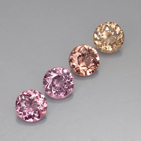 Pedras preciosas de granada malaia multicolorido natural de 3,80 ct, corte redondo, VVS-VS