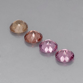 Pedras preciosas de granada malaia multicolorido natural de 3,80 ct, corte redondo, VVS-VS