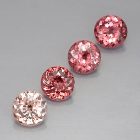 Pedras preciosas de granada malaia multicolorido natural de 4,90 ct, corte redondo, VVS-VS