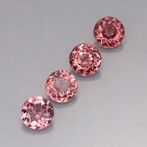 Pedras preciosas de granada malaia multicolorido natural de 3,88 ct, corte redondo, VVS-VS