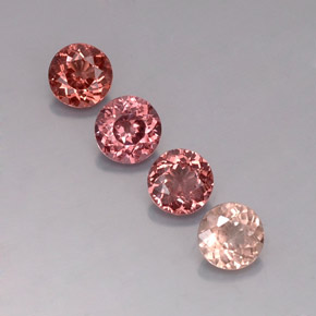 Pedras preciosas de granada malaia multicolorido natural de 3,36 ct, corte redondo, VVS-VS