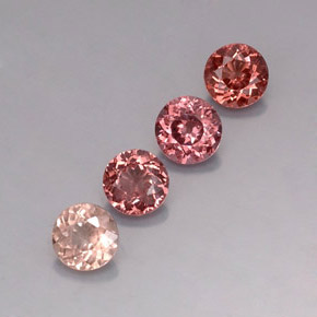 Pedras preciosas de granada malaia multicolorido natural de 3,36 ct, corte redondo, VVS-VS