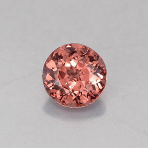 Malaya Garnet Rosa Laranja Natural 1.34ct, Corte Redondo, VVS-VS