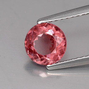 Granada malaia rosa natural 1,31ct, corte redondo, VS