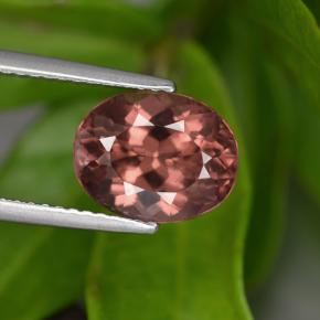 Granada malaia rosa natural 3,45ct, corte oval, VVS-VS