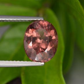 Granada malaia rosa natural 3,45ct, corte oval, VVS-VS