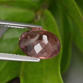 Granada malaia rosa natural 3,45ct, corte oval, VVS-VS