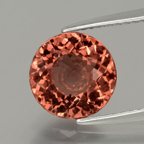 Granada malaia laranja natural 3,18ct, corte redondo, VS-SI