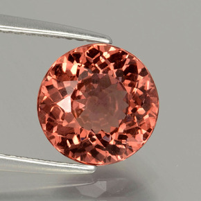 Granada malaia laranja natural 3,18ct, corte redondo, VS-SI