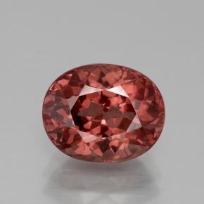 Granada malaia rosa natural 3,84ct, corte oval, VS