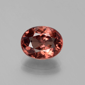 Granada malaia rosa natural 3,84ct, corte oval, VVS
