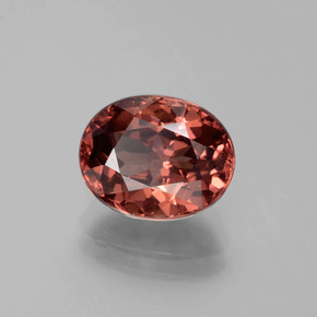 Granada malaia rosa natural 3,84ct, corte oval, VVS