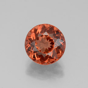 Granada malaia laranja natural 2,50ct, corte redondo, VS
