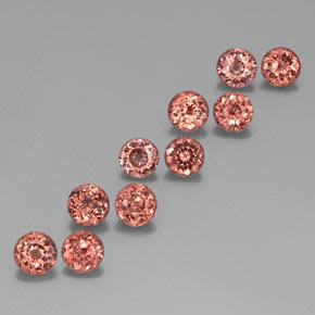 Pedras preciosas de granada malaia laranja natural de 6,08 ct, corte redondo, VS