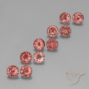 Pedras preciosas de Malaya Garnet rosa rosa natural de 6.11 ct, Redondo, VS
