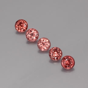 Pedras preciosas de granada malaia laranja natural de 4,16 ct, corte redondo, VS