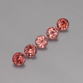 Pedras preciosas de granada malaia laranja natural de 4,16 ct, corte redondo, VS