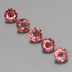Pedras preciosas de granada malaia rosa alaranjado natural de  ct, corte redondo, VS