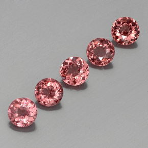 Pedras preciosas de granada malaia rosa alaranjado natural de  ct, corte redondo, VS