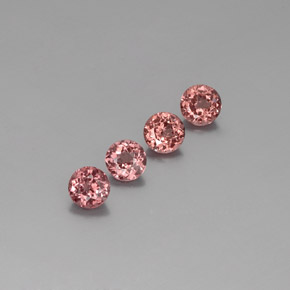 Pedras preciosas de granada malaia rosa natural de 3,30 ct, corte redondo, VS