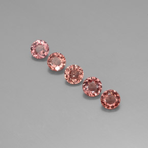 Pedras preciosas de granada malaia rosa natural de 3,45 ct, corte redondo, VS