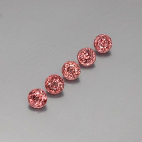 Pedras preciosas de granada malaia rosa natural de  ct, corte redondo, VS