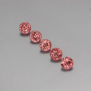 Pedras preciosas de granada malaia rosa natural de  ct, corte redondo, VS