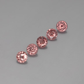 Pedras preciosas de granada malaia rosa natural de  ct, corte redondo, VS