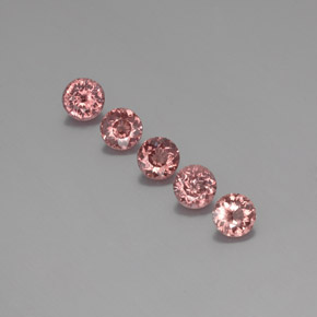 Pedras preciosas de granada malaia rosa natural de  ct, corte redondo, VS