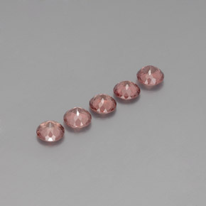 Pedras preciosas de granada malaia rosa natural de  ct, corte redondo, VS