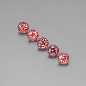 Pedras preciosas de granada malaia laranja natural de 4,47 ct, corte redondo, VS