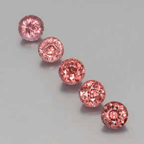 Pedras preciosas de granada malaia rosa natural de  ct, corte redondo, VS