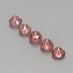 Pedras preciosas de granada malaia rosa natural de  ct, corte redondo, VS