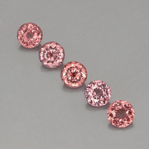 Pedras preciosas de granada malaia rosa natural de  ct, corte redondo, VS