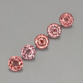 Pedras preciosas de granada malaia rosa natural de  ct, corte redondo, VS