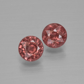 Pedras preciosas de granada malaia rosa natural de  ct, corte redondo, VS