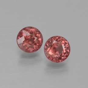 Pedras preciosas de granada malaia rosa natural de  ct, corte redondo, VS