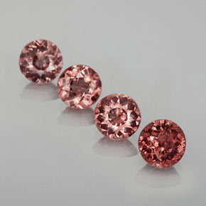 Pedras preciosas de granada malaia rosa natural de  ct, corte redondo, VS