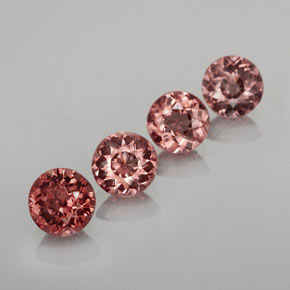 Pedras preciosas de granada malaia rosa natural de  ct, corte redondo, VS