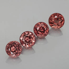 Pedras preciosas de granada malaia rosa natural de 4,17 ct, corte redondo, VS