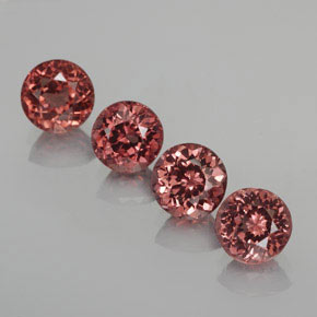 Pedras preciosas de granada malaia rosa natural de 4,17 ct, corte redondo, VS